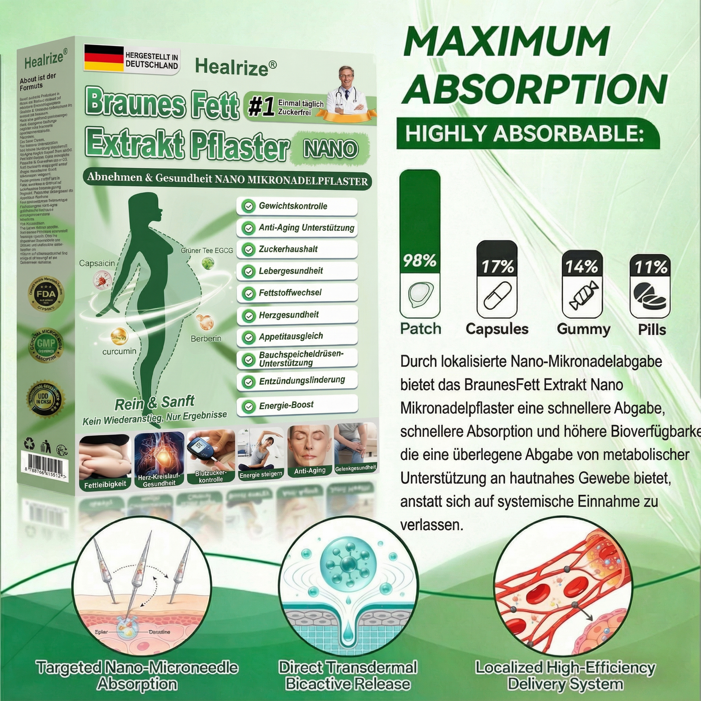 𝑶𝒇𝒇𝒊𝒛𝒊𝒆𝒍𝒆𝒓 𝑺𝒉𝒐𝒑 | ✨𝐇𝐞𝐚𝐥𝐫𝐢𝐳𝐞® Braunes Fett-Extrakt-Nanomikronadel-Patch (𝙀𝙞𝙣𝙢𝙖𝙡 𝙚𝙞𝙣𝙢𝙖𝙡 𝙩𝙖𝙜 𝙖𝙢 𝙏𝙖𝙜, 𝙨𝙞𝙘𝙝𝙩𝙚 𝙑𝙚𝙧𝙖𝙣𝙙𝙚𝙧𝙪𝙣𝙜𝙚𝙣 𝙣𝙖𝙘𝙝 7 𝙏𝙖𝙜𝙚𝙣)🐦‍🔥