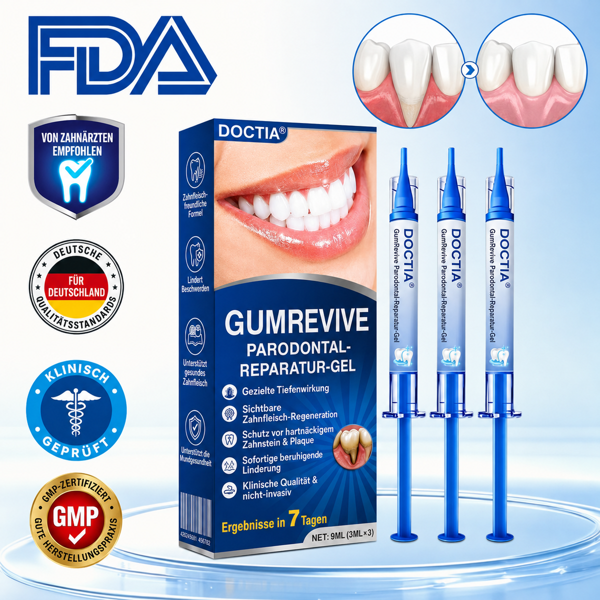 🏅🦷🛡️ DOCTIA® GumRevive Intensiv-Zahnfleischpflege-Gel | Für Zahnfleisch & Parodontalpflege🌞