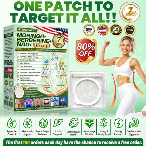 FDA Registered & GMP Certified  | 🧑‍⚕️🩺 Solaroza® Moringa & Berberine 10-IN-1 Advanced NanoMicroneedle Patch |  Backed by Scientific Evidence |10-in-1 Formula | Results in 5 Days🚀