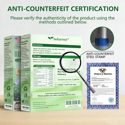 FDA Registered & GMP Certified  | 🧑‍⚕️🩺 Solaroza® Moringa & Berberine 10-IN-1 Advanced NanoMicroneedle Patch |  Backed by Scientific Evidence |10-in-1 Formula | Results in 5 Days🚀